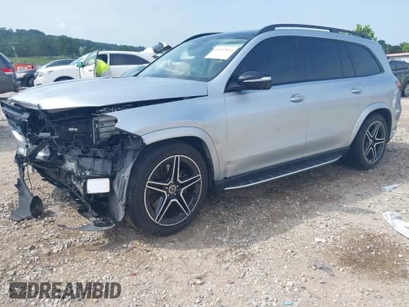 2022 Mercedes-Benz GLS 450 with VIN 4JGFF5KE3NA635015, listed as a IAAI auction lot 42747632 with 44,631 mi miles and . Bid and sale history available at DreamBid. Image 2.