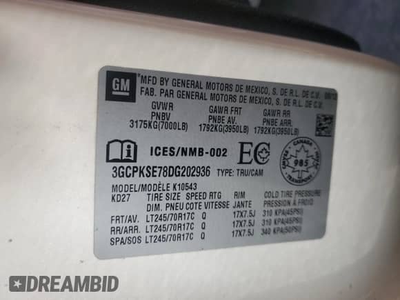 2013 Chevrolet Silverado 1500 LT с VIN 3GCPKSE78DG202936, выставлен на аукционе Copart как лот 85544375 с пробегом 128 439 миль миль и Чистый • Clean title. История ставок и продаж доступна на DreamBid. Изображение 12.