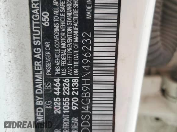 2017 Mercedes-Benz CLA 250 with VIN WDDSJ4GB9HN496232, listed as a Copart auction lot 85517035 with 125,546 mi miles and Clean title. Bid and sale history available at DreamBid. Image 12.