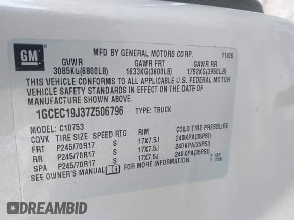 2007 Chevrolet Silverado 1500 1LT с VIN 1GCEC19J37Z506796, выставлен на аукционе IAAI как лот 42156090 с пробегом 124 627 миль миль и . История ставок и продаж доступна на DreamBid. Изображение 9.