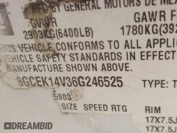 2006 Chevrolet Silverado 1500 Work Truck с VIN 3GCEK14V36G246525, выставлен на аукционе IAAI как лот 42862577 с пробегом 270 034 миль миль и . История ставок и продаж доступна на DreamBid. Изображение 9.