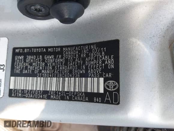 2011 Toyota Corolla S с VIN 2T1BU4EEXBC604236, выставлен на аукционе IAAI как лот 43445886 с пробегом 200 045 миль миль и . История ставок и продаж доступна на DreamBid. Изображение 9.
