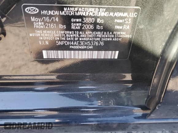 2014 Hyundai Elantra Limited с VIN 5NPDH4AE3EH537676, выставлен на аукционе Copart как лот 85293255 с пробегом 88 641 миль миль и Списание • Salvage title. История ставок и продаж доступна на DreamBid. Изображение 12.