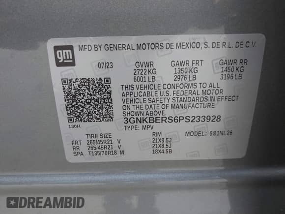 2023 Chevrolet Blazer RS с VIN 3GNKBERS6PS233928, выставлен на аукционе IAAI как лот 42339653 с пробегом 14 655 миль миль и . История ставок и продаж доступна на DreamBid. Изображение 9.