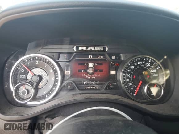 2020 Ram 1500 Big Horn с VIN 1C6SRFMT5LN337591, выставлен на аукционе Copart как лот 56435865 с пробегом 82 993 миль миль и На запчасти • Non repairable. История ставок и продаж доступна на DreamBid. Изображение 9.