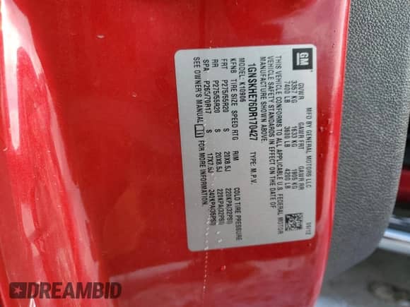 2013 Chevrolet Suburban LS с VIN 1GNSKHE76DR170427, выставлен на аукционе Copart как лот 53260865 с пробегом 187 205 миль миль и На запчасти • Non repairable. История ставок и продаж доступна на DreamBid. Изображение 12.