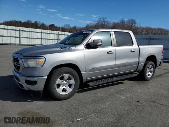 2021 Ram 1500 Big Horn with VIN 1C6RREFG8MN593329, listed as a Copart auction lot 48481035 with 55,203 mi miles and Clean title. Bid and sale history available at DreamBid. Image 1.