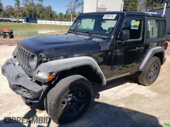 2024 Jeep Wrangler Sport S с VIN 1C4PJXAN3RW366785, выставлен на аукционе Copart как лот 87094754 с пробегом 3 109 миль миль и Списание • Salvage title. История ставок и продаж доступна на DreamBid. Изображение 1.