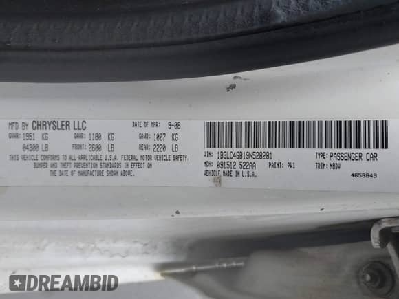 2009 Dodge Avenger SE z VIN 1B3LC46B19N528281, wystawiony jako IAAI lot #42495466 z przebiegiem 175 742 mil mil oraz . Historia ofert i sprzedaży dostępna na DreamBid. Obrazek 9.