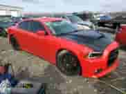2013 Dodge Charger SRT-8 Super Bee with VIN 2C3CDXGJ2DH716655, listed as a Copart auction lot 83453814 with 108,033 mi miles and Salvage title. Bid and sale history available at DreamBid. Image 4.