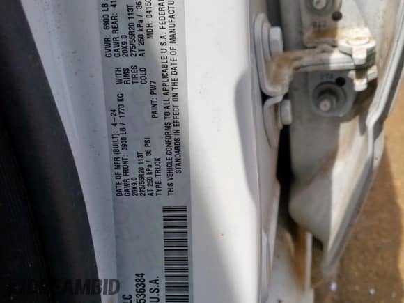 2025 Ram 1500 Big Horn z VIN 1C6RRFFG2SN536384, wystawiony jako Copart lot #62693835 z przebiegiem 10 766 mil mil oraz Szkoda całkowita • Salvage title. Historia ofert i sprzedaży dostępna na DreamBid. Obrazek 12.