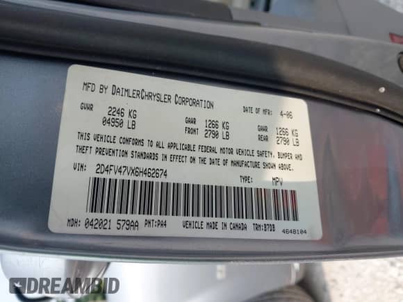 2006 Dodge Magnum z VIN 2D4FV47VX6H462674, wystawiony jako IAAI lot #43155880 z przebiegiem 125 457 mil mil oraz . Historia ofert i sprzedaży dostępna na DreamBid. Obrazek 9.