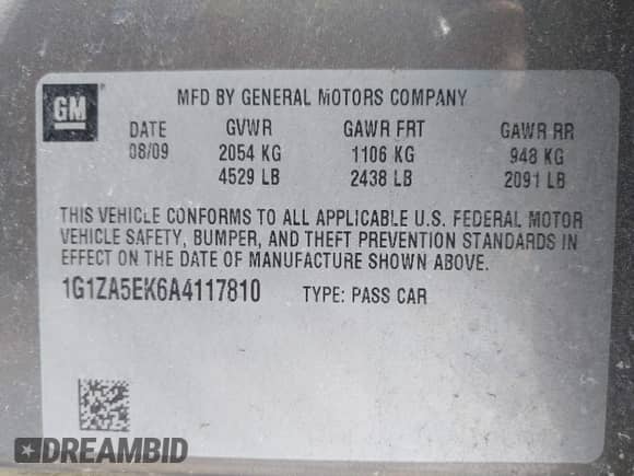 2010 Chevrolet Malibu с VIN 1G1ZA5EK6A4117810, выставлен на аукционе IAAI как лот 41755059 с пробегом 137 657 миль миль и . История ставок и продаж доступна на DreamBid. Изображение 9.