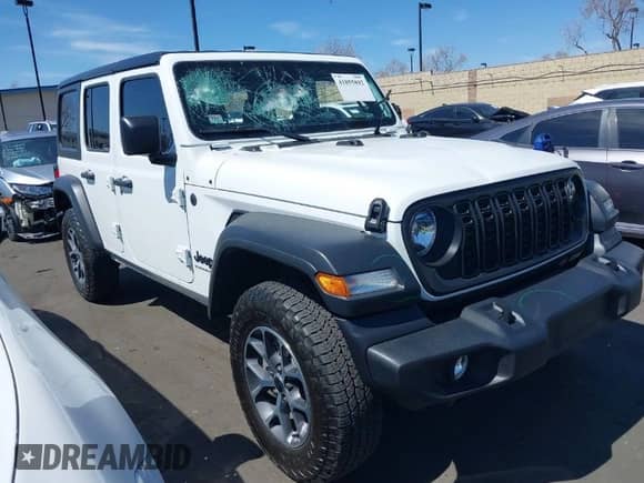 2024 Jeep Wrangler Willys с VIN 1C4PJXDN7RW104649, выставлен на аукционе IAAI как лот 41855892 с пробегом 16 762 миль миль и . История ставок и продаж доступна на DreamBid. Изображение 1.