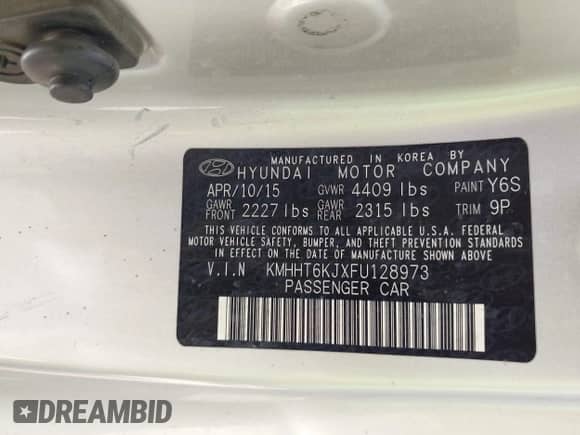 2015 Hyundai Genesis Coupe 3.8L Base with VIN KMHHT6KJXFU128973, listed as a IAAI auction lot 42739310 with 131,501 mi miles and . Bid and sale history available at DreamBid. Image 9.