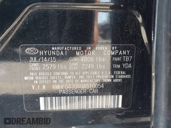 2016 Hyundai Azera с VIN KMHFG4JG6GA510054, выставлен на аукционе IAAI как лот 42338879 с пробегом 102 716 миль миль и . История ставок и продаж доступна на DreamBid. Изображение 9.
