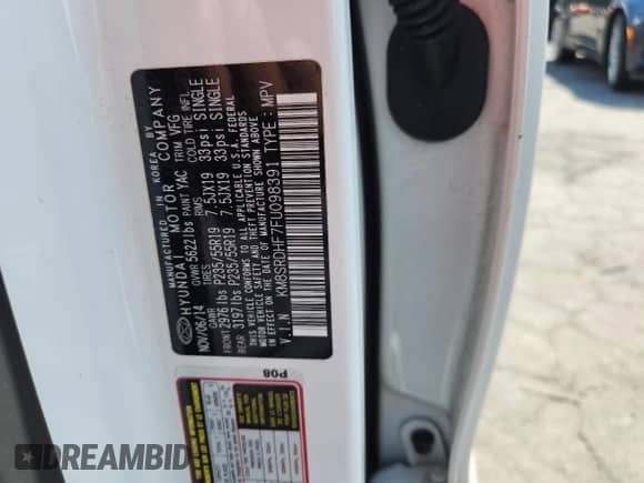 2015 Hyundai Santa Fe Limited с VIN KM8SRDHF7FU098391, выставлен на аукционе Copart как лот 70989835 с пробегом 162 119 миль миль и Списание • Salvage title. История ставок и продаж доступна на DreamBid. Изображение 13.