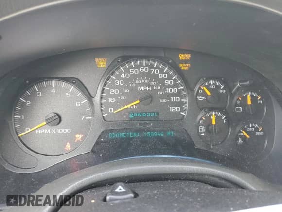 2003 Chevrolet TrailBlazer EXT LT z VIN 1GNET16S836143072, wystawiony jako Copart lot #60919665 z przebiegiem 150 946 mil mil oraz Szkoda całkowita • Salvage title. Historia ofert i sprzedaży dostępna na DreamBid. Obrazek 9.