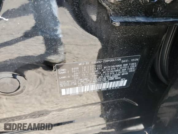 2025 Subaru Ascent Onyx Edition Touring with VIN 4S4WMAWD9S3407083, listed as a Copart auction lot 51162955 with 2,567 mi miles and Salvage title. Bid and sale history available at DreamBid. Image 16.