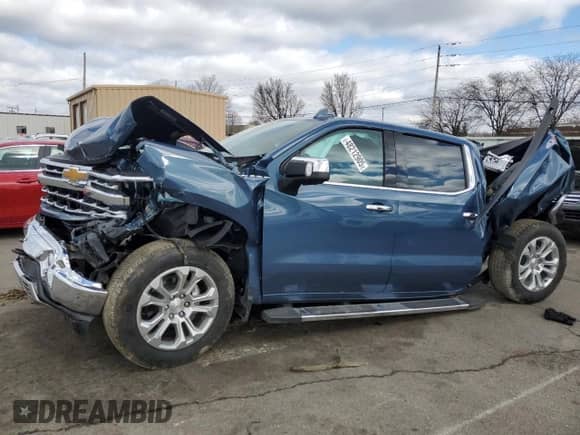 2024 Chevrolet Silverado 1500 LTZ with VIN 1GCUDGEL8RZ150125, listed as a Copart auction lot 48212905 with Not provided miles and Salvage title. Bid and sale history available at DreamBid. Image 1.
