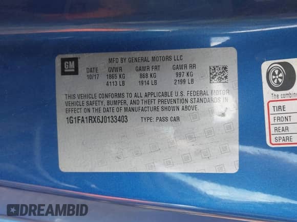 2018 Chevrolet Camaro 1LS z VIN 1G1FA1RX6J0133403, wystawiony jako IAAI lot #42991863 z przebiegiem 63 565 mil mil oraz . Historia ofert i sprzedaży dostępna na DreamBid. Obrazek 9.