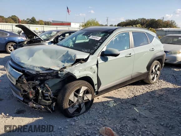 2024 Hyundai Kona Limited с VIN KM8HE3A37RU079263, выставлен на аукционе Copart как лот 78460904 с пробегом 13 632 миль миль и Списание • Salvage title. История ставок и продаж доступна на DreamBid. Изображение 1.