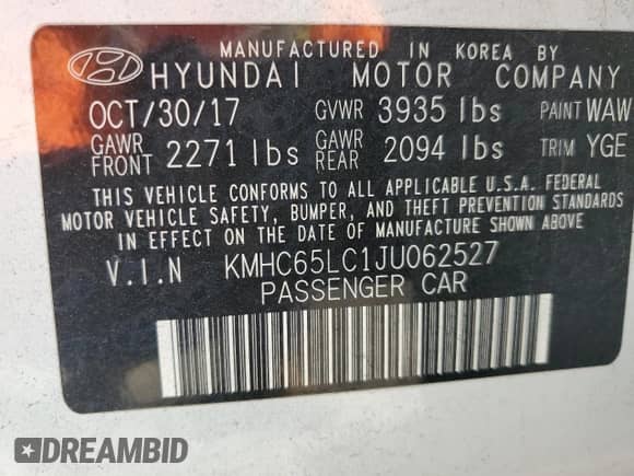 2018 Hyundai Ioniq Blue с VIN KMHC65LC1JU062527, выставлен на аукционе Copart как лот 51278654 с пробегом 152 427 миль миль и . История ставок и продаж доступна на DreamBid. Изображение 12.