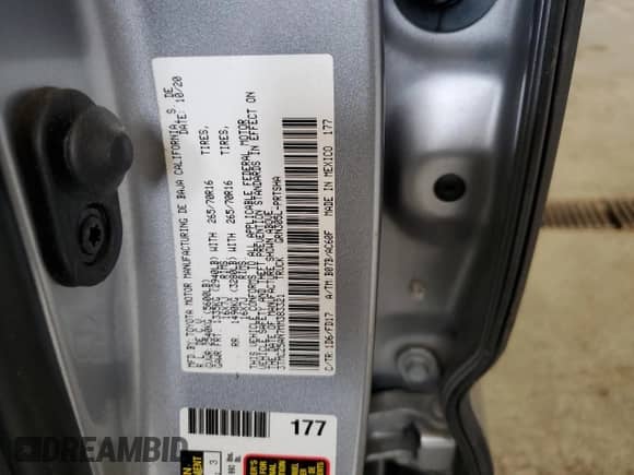 2021 Toyota Tacoma SR with VIN 3TMCZ5AN7MM383321, listed as a Copart auction lot 64829455 with Not provided miles and Clean title. Bid and sale history available at DreamBid. Image 12.