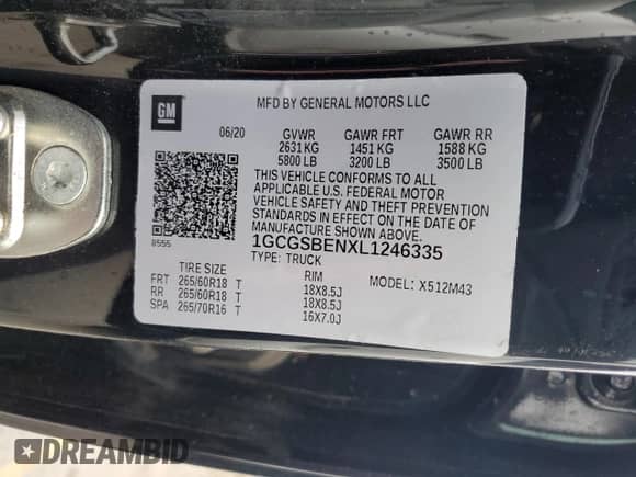 2020 Chevrolet Colorado 2WD Work Truck с VIN 1GCGSBENXL1246335, выставлен на аукционе Copart как лот 80706015 с пробегом 41 788 миль миль и Списание • Salvage title. История ставок и продаж доступна на DreamBid. Изображение 12.