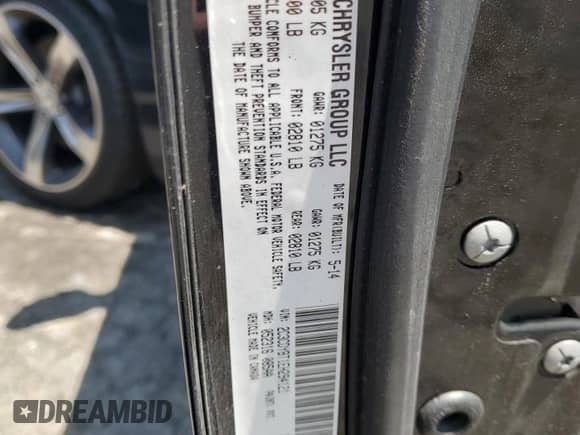 2014 Dodge Challenger R/T Plus with VIN 2C3CDYBT1EH294121, listed as a Copart auction lot 60687575 with 121,607 mi miles and Salvage title. Bid and sale history available at DreamBid. Image 12.