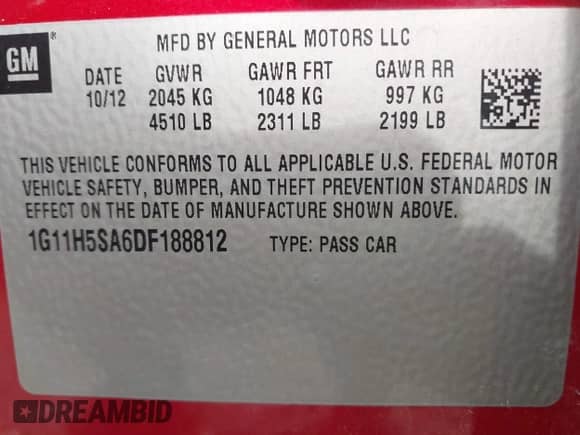 2013 Chevrolet Malibu LTZ с VIN 1G11H5SA6DF188812, выставлен на аукционе IAAI как лот 43019628 с пробегом 282 989 миль миль и . История ставок и продаж доступна на DreamBid. Изображение 9.