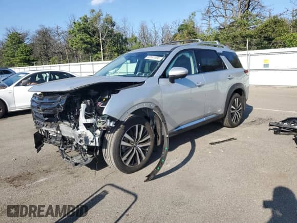 2023 Nissan Pathfinder Platinum with VIN 5N1DR3DK2PC226632, listed as a Copart auction lot 80541695 with 4,019 mi miles and Salvage title. Bid and sale history available at DreamBid. Image 1.