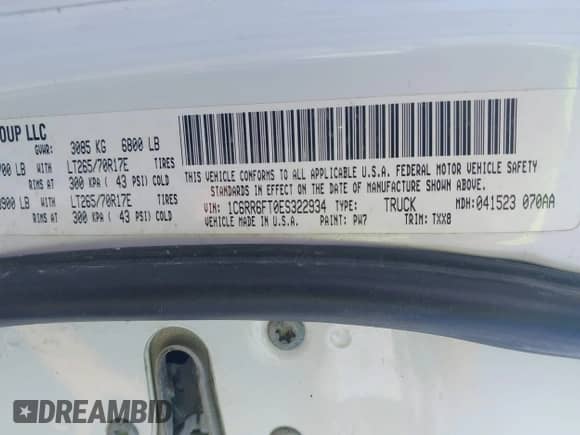 2014 Ram 1500 Express с VIN 1C6RR6FT0ES322934, выставлен на аукционе IAAI как лот 42717836 с пробегом 203 347 миль миль и . История ставок и продаж доступна на DreamBid. Изображение 9.