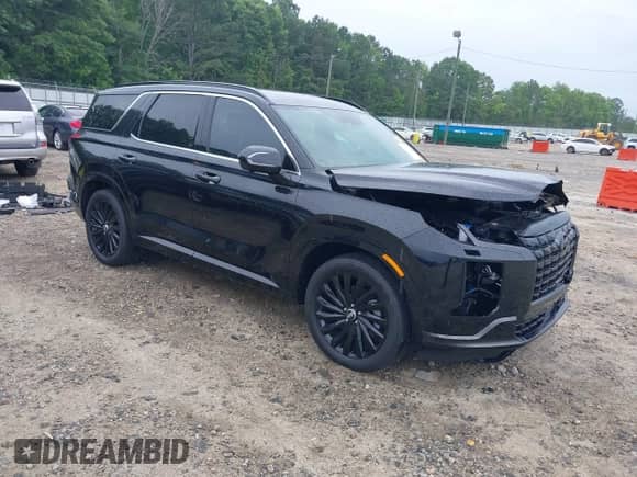 2025 Hyundai Palisade Calligraphy z VIN KM8R7DGE2SU808630, wystawiony jako IAAI lot #42340230 z przebiegiem 5 093 mil mil oraz . Historia ofert i sprzedaży dostępna na DreamBid. Obrazek 1.