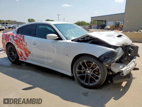 2021 Dodge Charger Scat Pack with VIN 2C3CDXGJXMH675370, listed as a Copart auction lot 80613485 with 50,188 mi miles and Clean title. Bid and sale history available at DreamBid. Image 4.