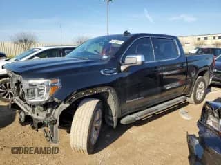 2022 GMC Sierra 1500 SLE with VIN 3GTP8BED4NG104749, listed as a Copart auction lot 83109874 with 50,022 mi miles and Salvage title. Bid and sale history available at DreamBid. Image 1.
