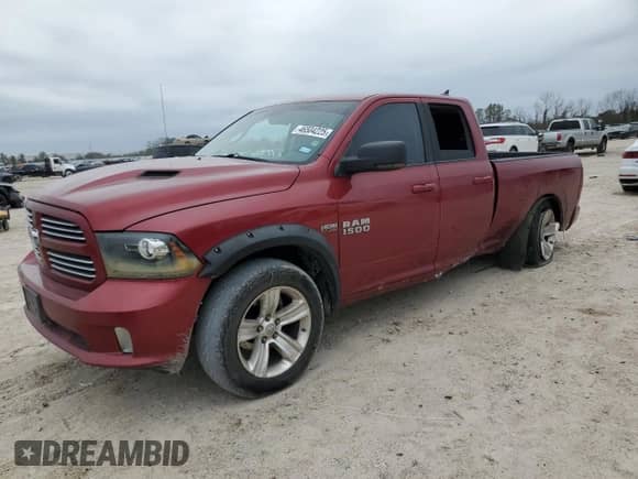 2013 Ram 1500 Sport with VIN 1C6RR6HT4DS724483, listed as a Copart auction lot 46504225 with 200,279 mi miles and Salvage title. Bid and sale history available at DreamBid. Image 1.