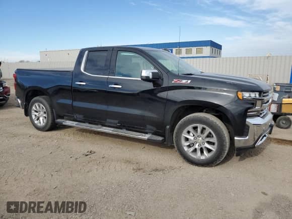 2019 Chevrolet Silverado 1500 LTZ with VIN 1GCRYGED1KZ338994, listed as a Copart auction lot 55901185 with 42,862 mi miles and Salvage title. Bid and sale history available at DreamBid. Image 4.