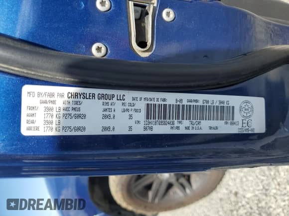 2009 Dodge 1500 Sport with VIN 1D3HV18T69S824036, listed as a Copart auction lot 62857435 with Not provided miles and Salvage title. Bid and sale history available at DreamBid. Image 12.