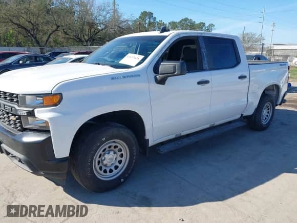 2019 Chevrolet Silverado 1500 Work Truck z VIN 3GCUYAEF6KG271771, wystawiony jako IAAI lot #41886451 z przebiegiem 104 763 mil mil oraz . Historia ofert i sprzedaży dostępna na DreamBid. Obrazek 2.