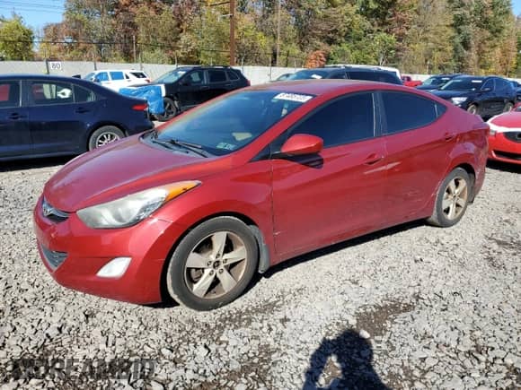 2013 Hyundai Elantra GLS with VIN KMHDH4AE6DU575855, listed as a Copart auction lot 87485725 with 193,098 mi miles and Salvage title. Bid and sale history available at DreamBid. Image 1.