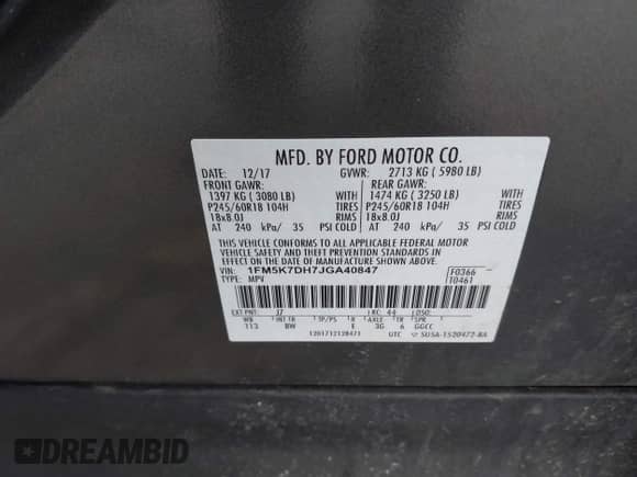 2018 Ford Explorer XLT z VIN 1FM5K7DH7JGA40847, wystawiony jako IAAI lot #43525561 z przebiegiem 85 342 mil mil oraz . Historia ofert i sprzedaży dostępna na DreamBid. Obrazek 9.