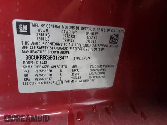 2014 Chevrolet Silverado 1500 LT с VIN 3GCUKREC5EG128417, выставлен на аукционе Copart как лот 84830235 с пробегом 292 939 миль миль и Чистый • Clean title. История ставок и продаж доступна на DreamBid. Изображение 12.
