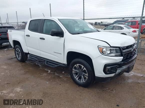 2021 Chevrolet Colorado 4WD Z71 z VIN 1GCGTDEN9M1256767, wystawiony jako IAAI lot #42188311 z przebiegiem 55 116 mil mil oraz . Historia ofert i sprzedaży dostępna na DreamBid. Obrazek 1.