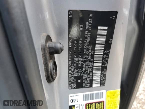 2015 Toyota Sienna LE z VIN 5TDJK3DC5FS125313, wystawiony jako Copart lot #68754505 z przebiegiem 121 490 mil mil oraz Szkoda całkowita • Salvage title. Historia ofert i sprzedaży dostępna na DreamBid. Obrazek 14.