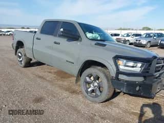 2020 Ram 1500 Big Horn with VIN 1C6SRFMT2LN399028, listed as a IAAI auction lot 42356698 with 53,849 mi miles and . Bid and sale history available at DreamBid. Image 1.