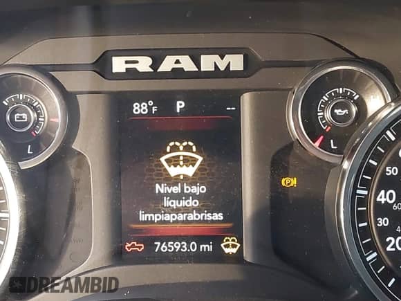 2019 Ram 1500 Big Horn with VIN 1C6RREFT4KN828335, listed as a IAAI auction lot 42170532 with 76,593 mi miles and . Bid and sale history available at DreamBid. Image 15.