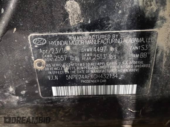 2016 Hyundai Sonata SE с VIN 5NPE24AFXGH432134, выставлен на аукционе IAAI как лот 42624512 с пробегом 240 813 миль миль и . История ставок и продаж доступна на DreamBid. Изображение 9.