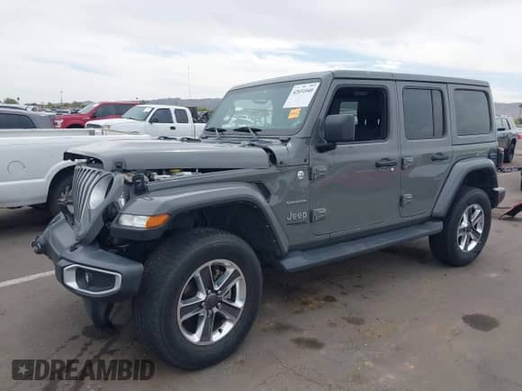 2022 Jeep Wrangler Unlimited Sahara with VIN 1C4HJXEG8NW105243, listed as a IAAI auction lot 42031040 with 38,418 mi miles and . Bid and sale history available at DreamBid. Image 2.