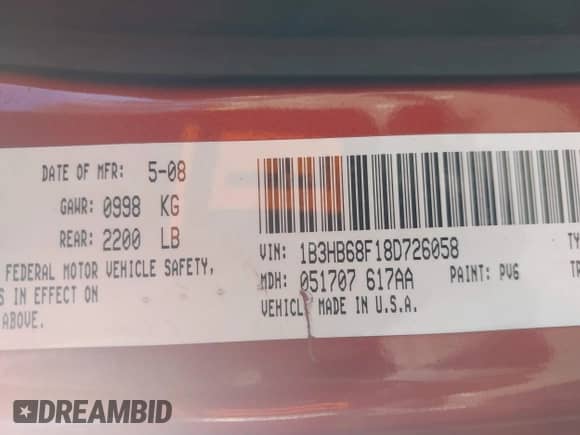 2008 Dodge Caliber с VIN 1B3HB68F18D726058, выставлен на аукционе IAAI как лот 41415514 с пробегом 272 061 миль миль и . История ставок и продаж доступна на DreamBid. Изображение 9.